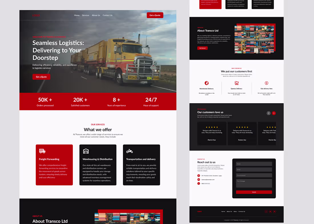 Cover image for Logistics company website :: Behance