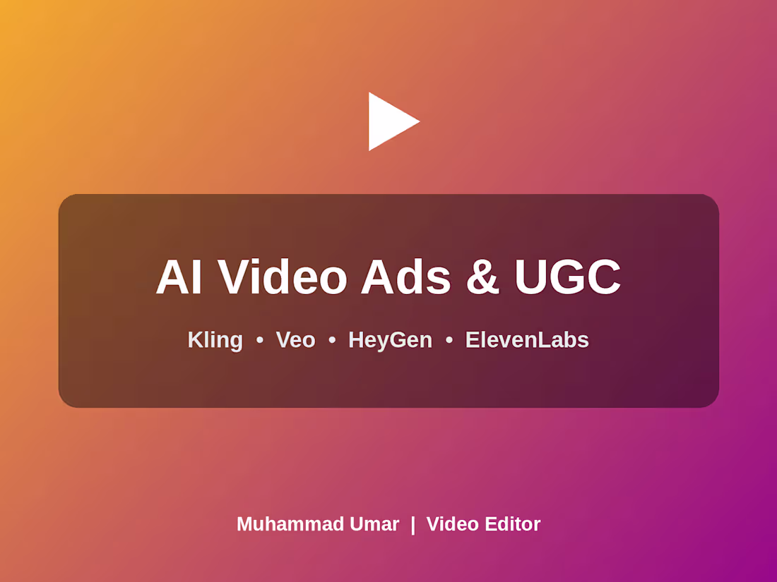 Cover image for AI Video Ads & UGC Editing for Brands and DTC