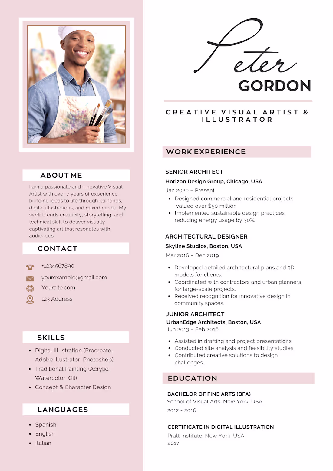 Cover image for Creative Visual Artist CV
A modern