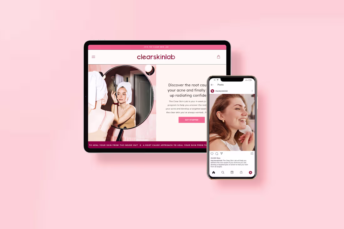 Cover image for The Clear Skin Lab Brand Identity & Web Design
