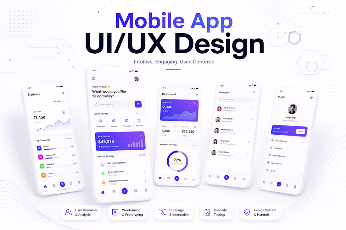 Cover image for App UI/UX Design for iOS & Android