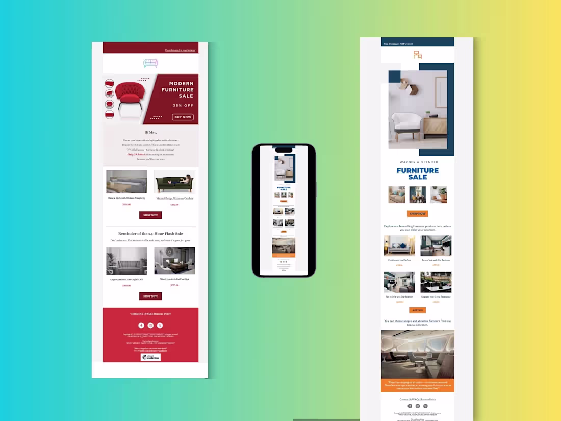 Cover image for Modern furniture promotional email template