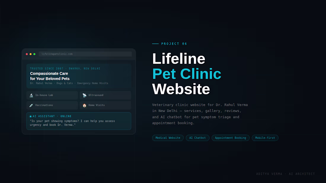 Cover image for Lifeline Pet Clinic — Veterinary