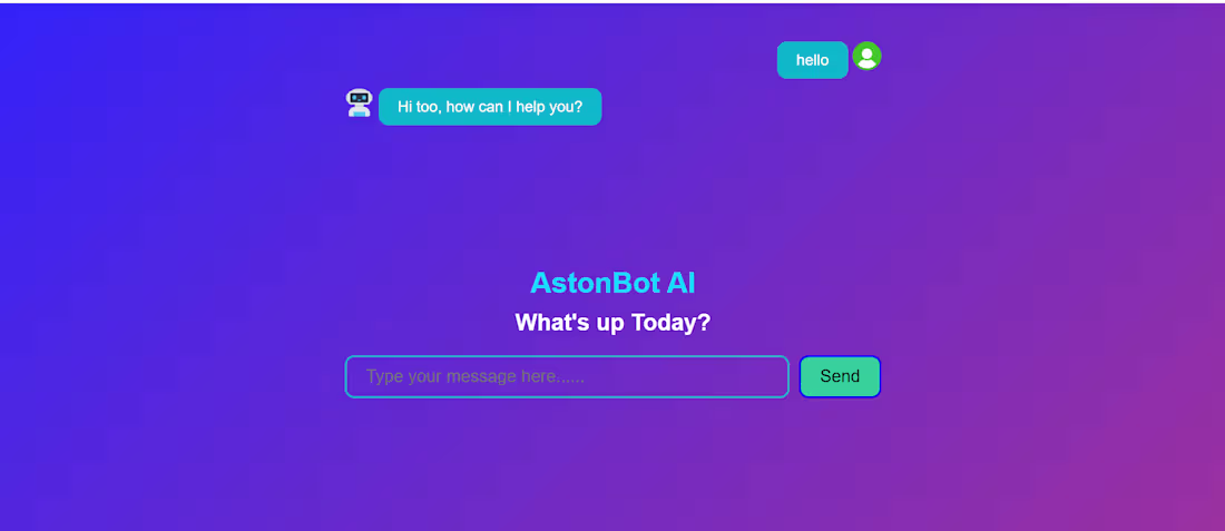 Cover image for AstonBot AI I developed using React, shallow one