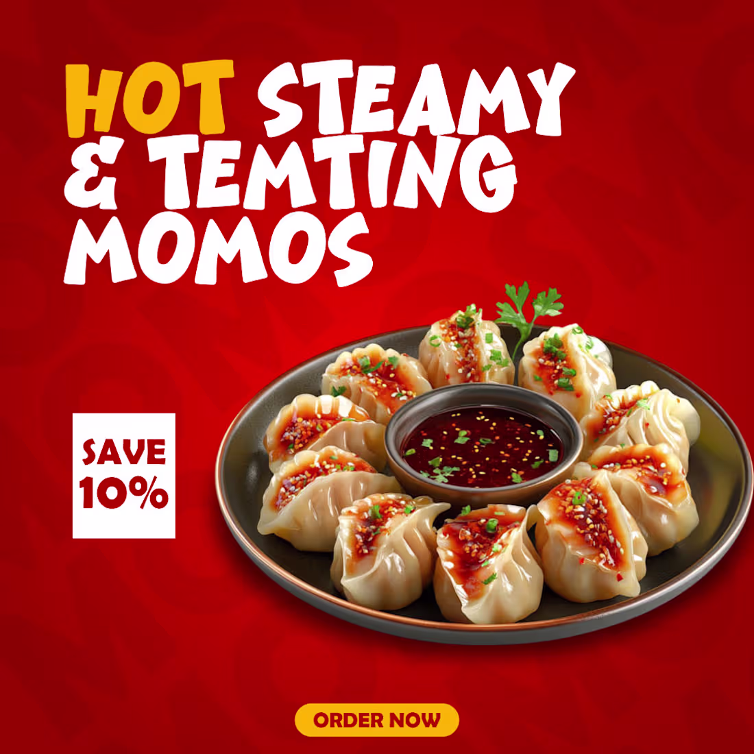 Cover image for Hot Steamy Momos Poster Design