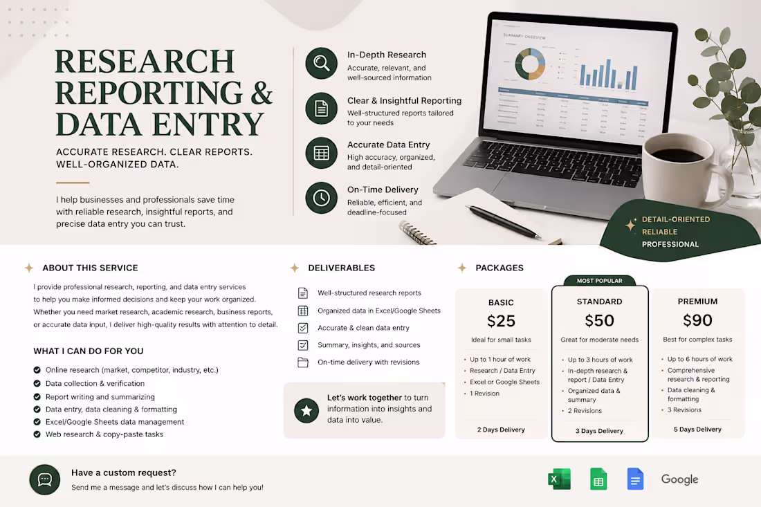 Cover image for research reporting and data entry