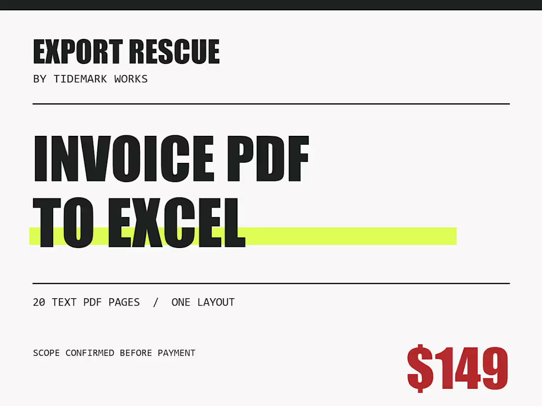 Cover image for Invoice PDFs to a checked spreadsheet