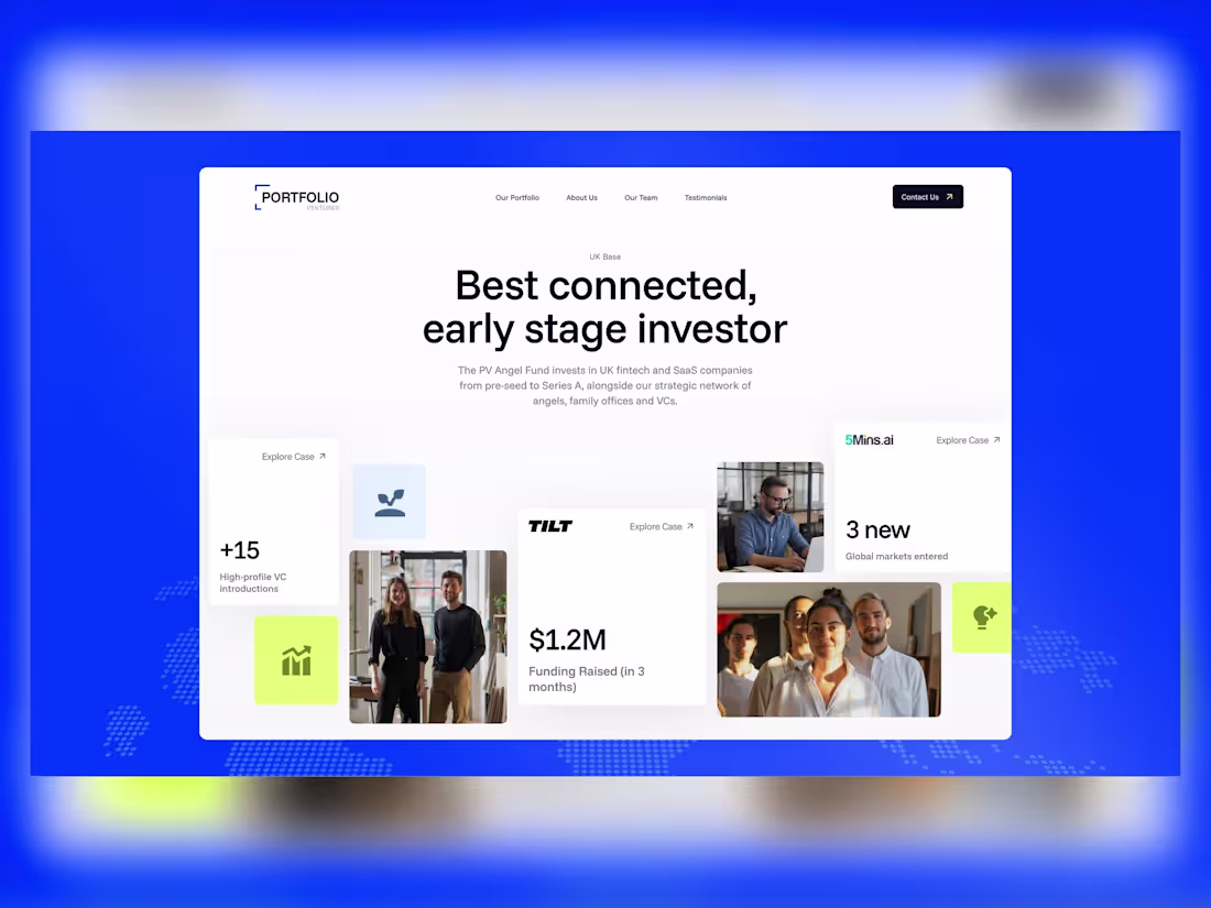 Cover image for Portfolio Ventures — brand refresh, UI/UX & Webflow build