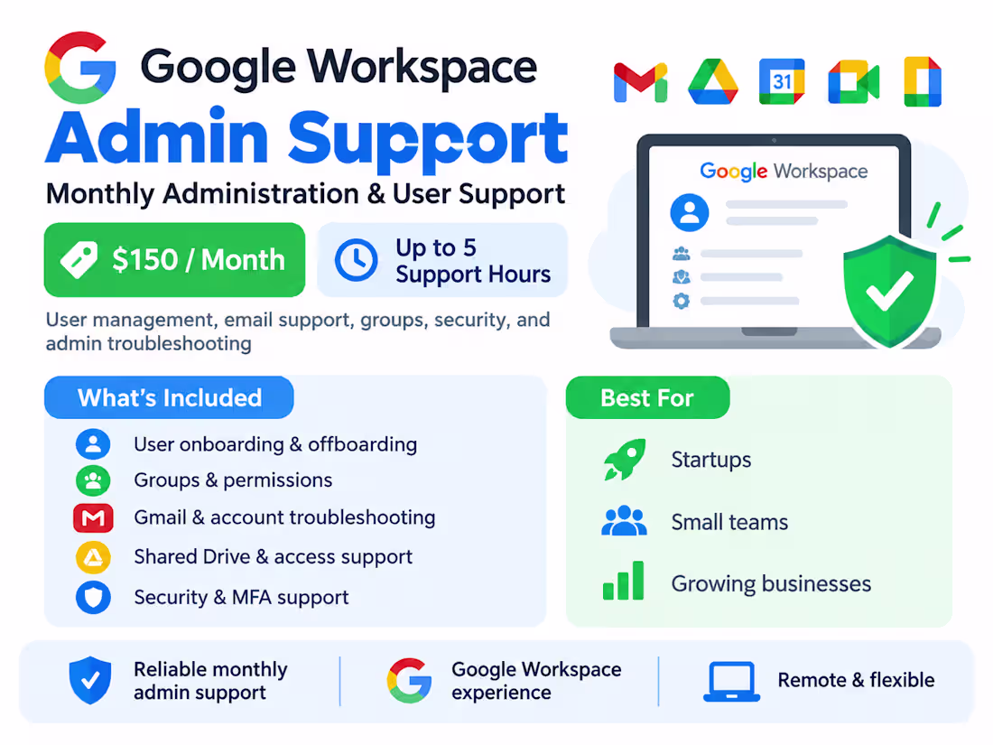 Cover image for Google Workspace Administration & Support