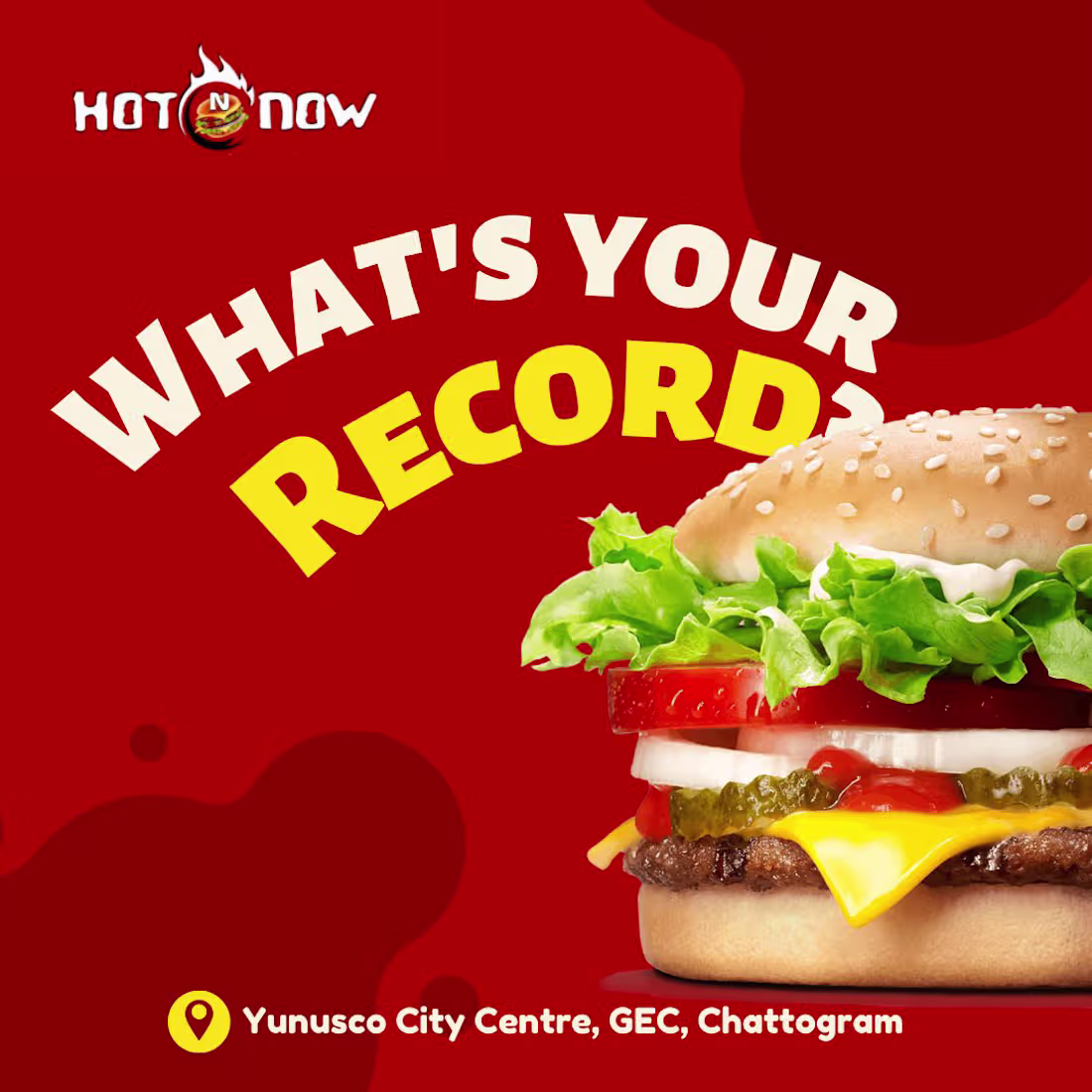 Cover image for Hot n Now Restaurant Social Media Post Design