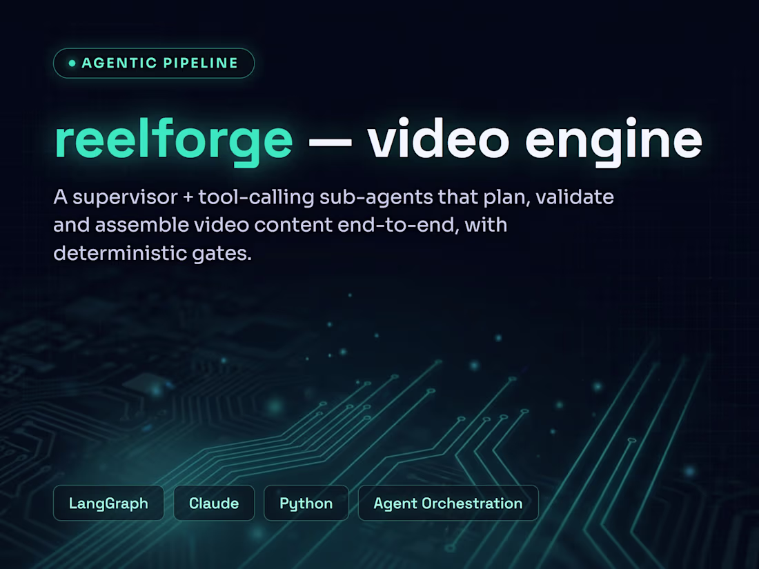 Cover image for reelforge — an agentic video