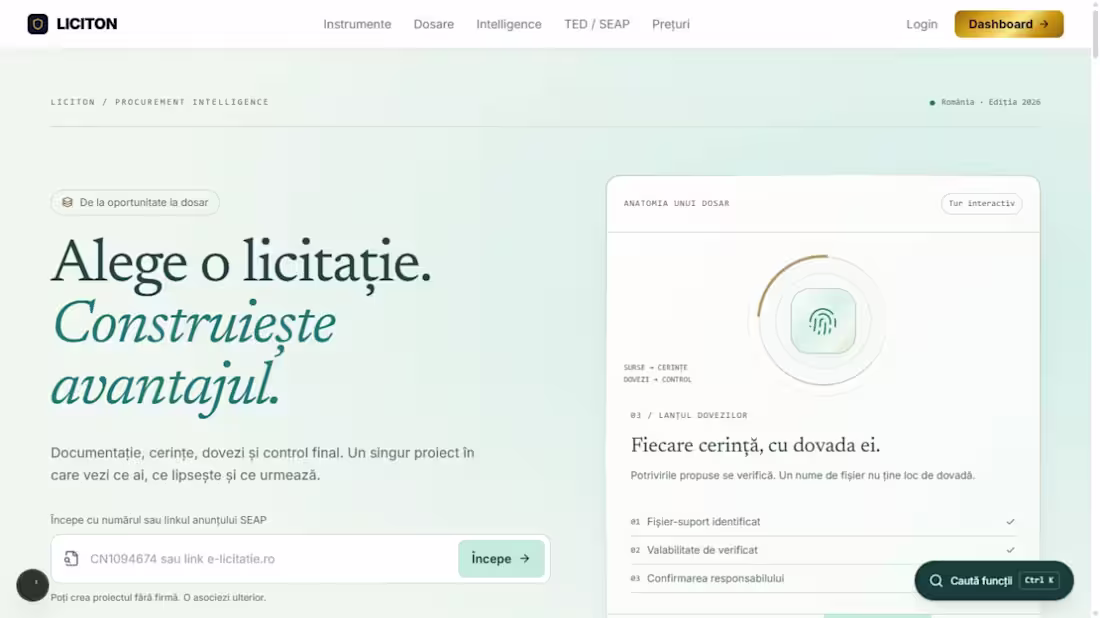Cover image for Liciton — AI procurement intelligence for EU public tenders
