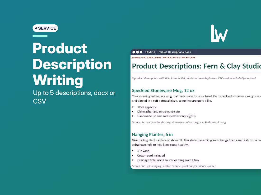 Cover image for Product Description Writing | SEO Copy for Online Stores