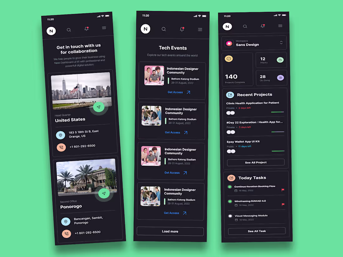 Cover image for Dark Mobile App UI –