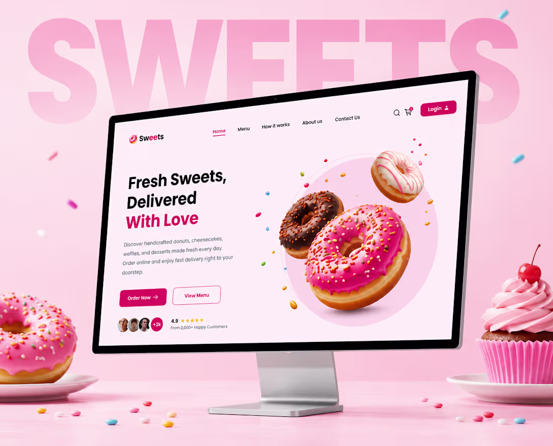 Cover image for Sweets landing page design