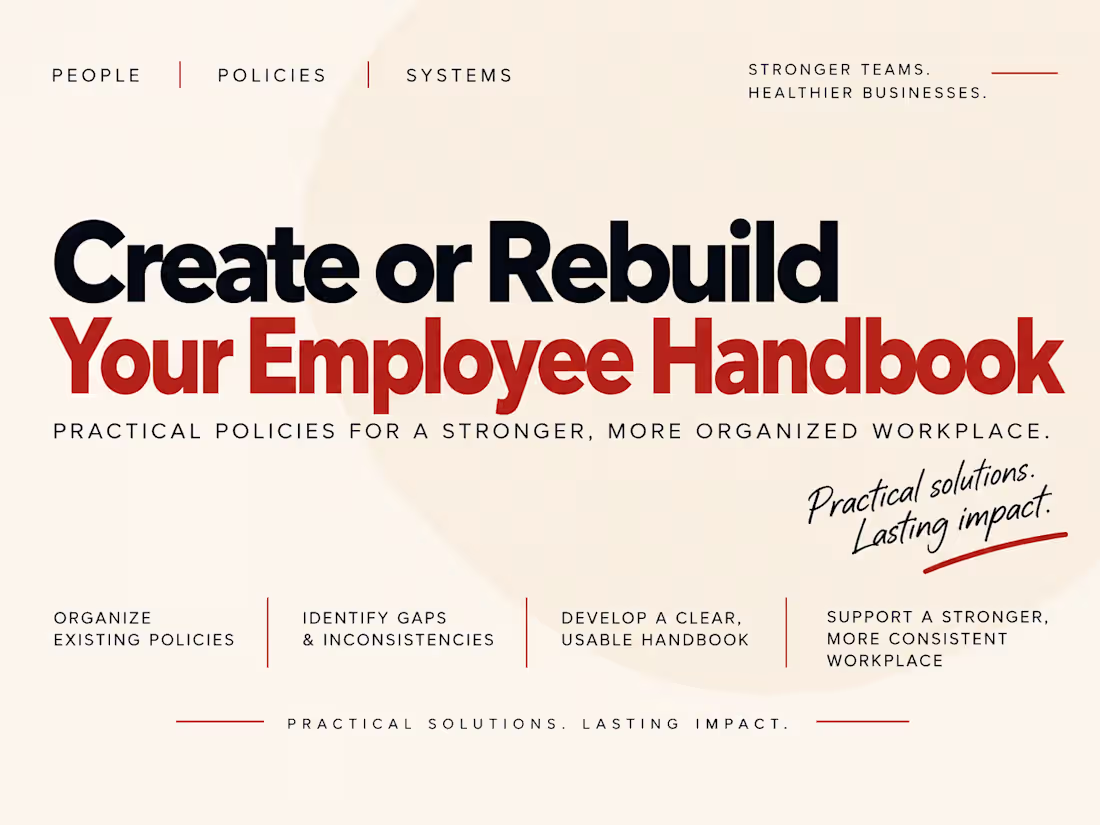 Cover image for Create or Rebuild Your Employee Handbook