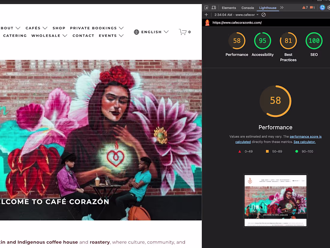 Cover image for Cafe Corazón: SEO optimization for