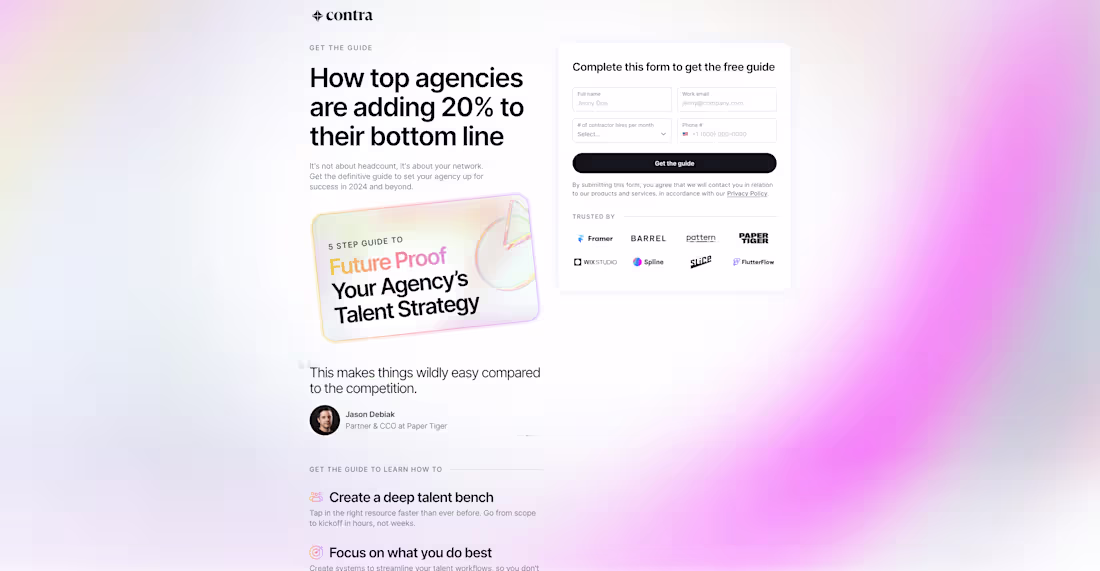 Cover image for Contra - 5 Step Agency Guide Form