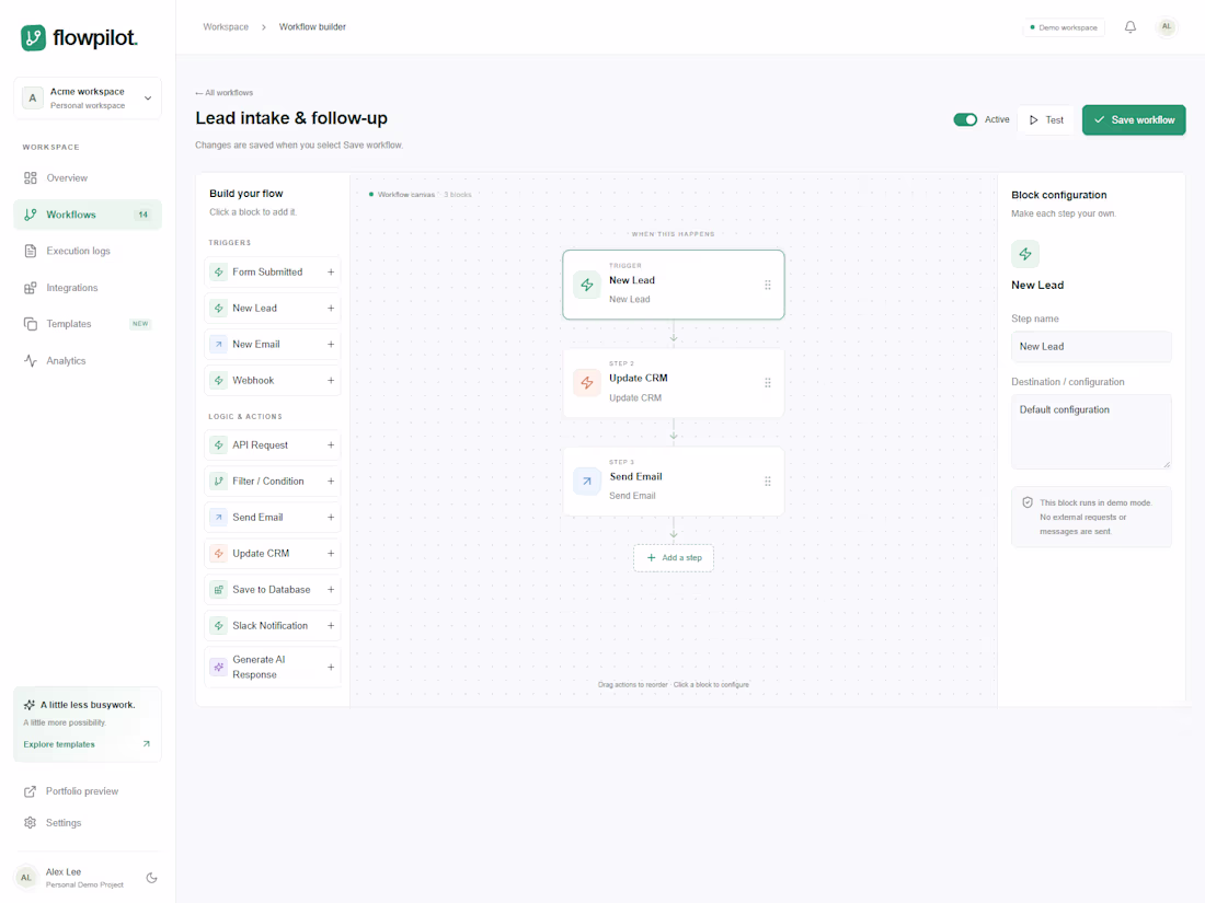 Cover image for FlowPilot — Personal Demo Project
A