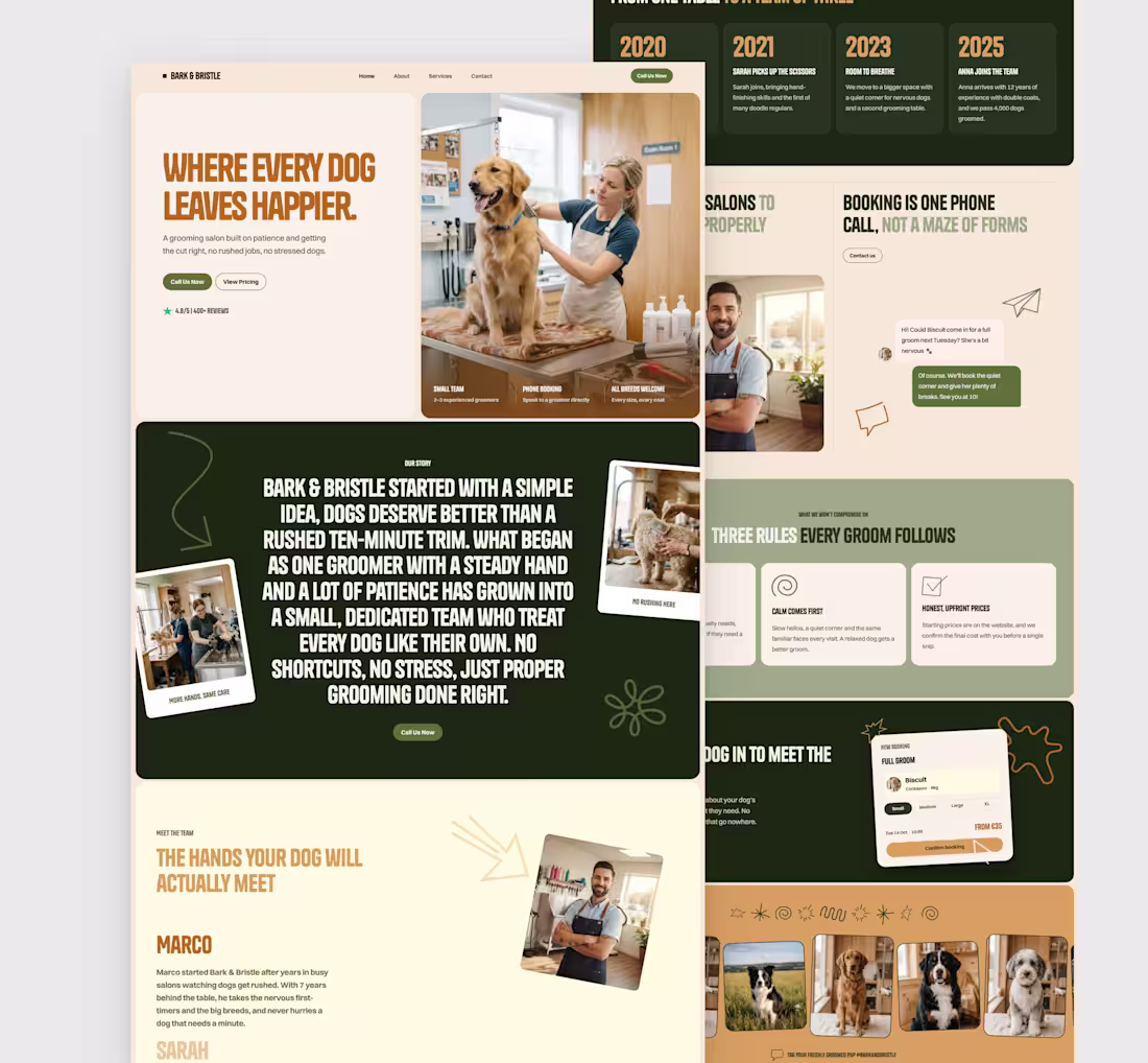 Cover image for Bark & Bristle: Framer template for dog groomers