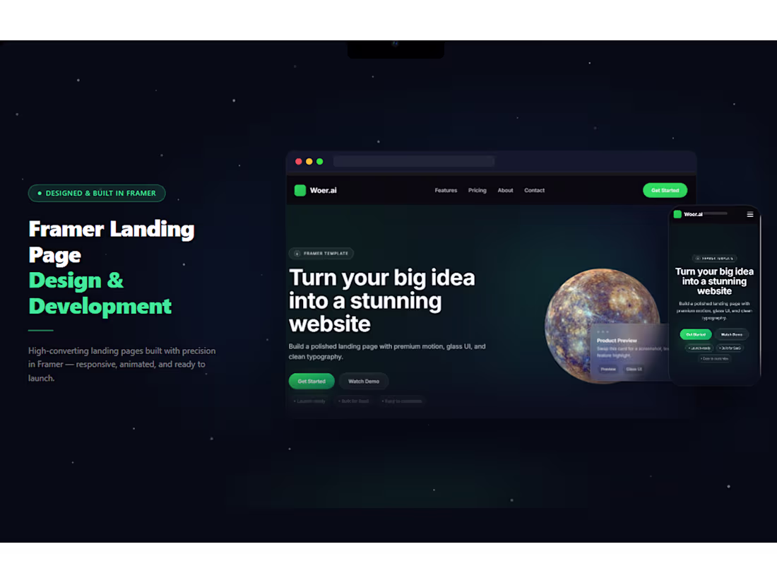 Cover image for Framer Landing Page Design & Development