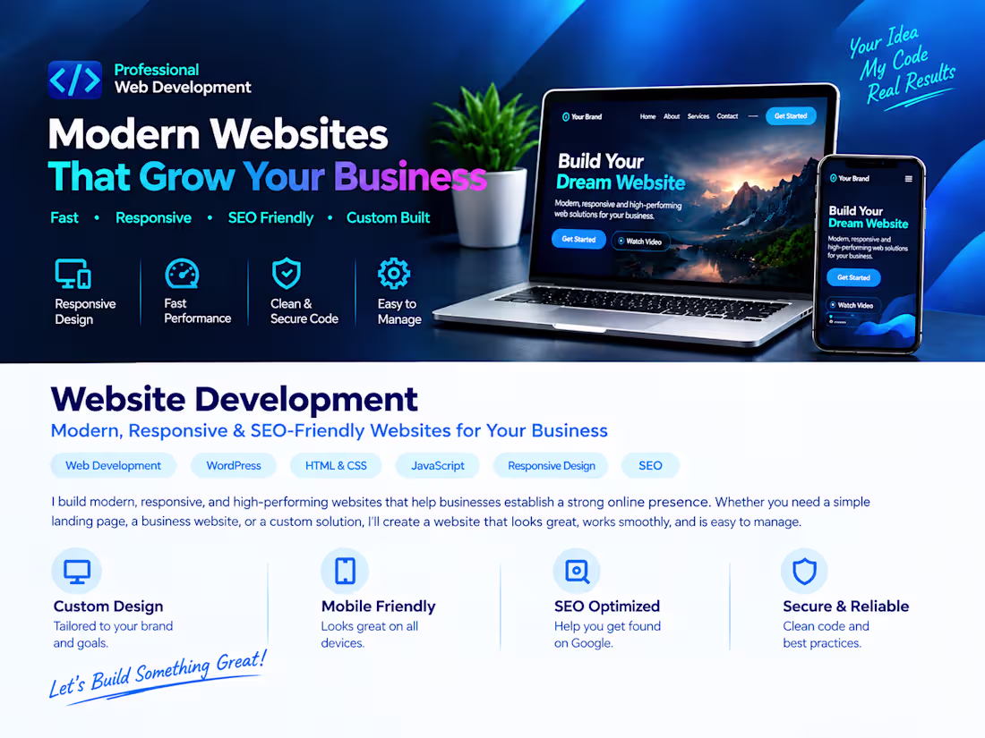 Cover image for I Will Build a Modern, Responsive Website for Your Business