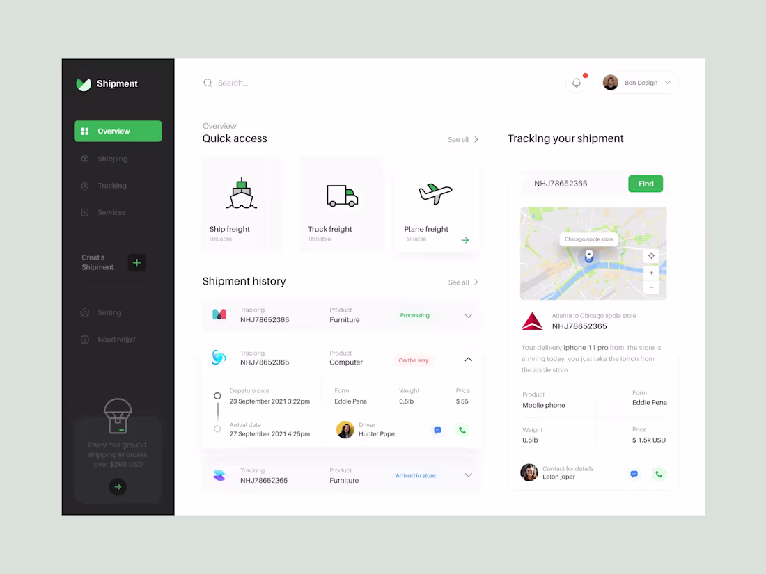 Cover image for A clean and modern shipment
