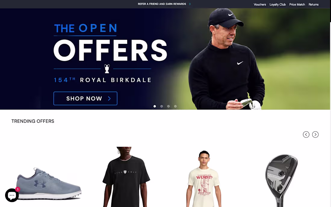 Cover image for Clarkes Golf Centre — Shopify