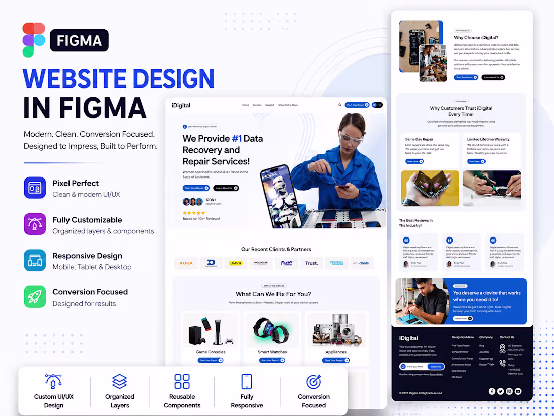 Cover image for Modern Figma UI/UX & Website Design