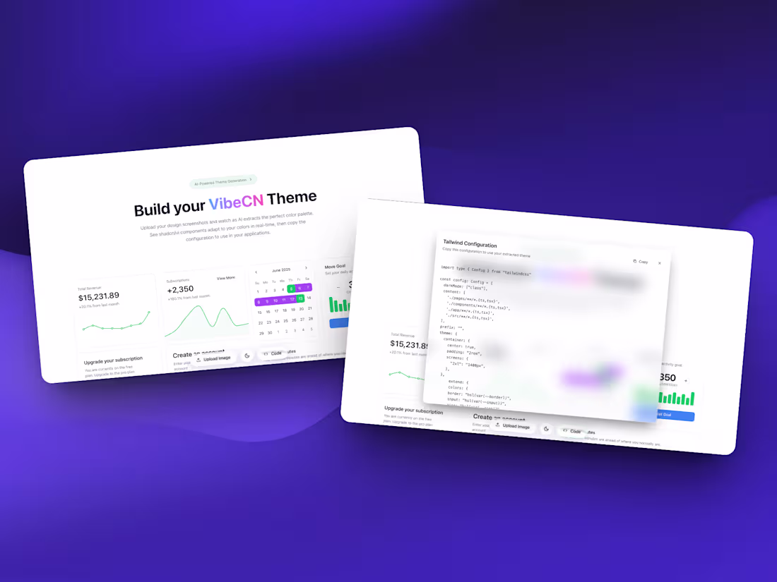 Cover image for VibeCN — AI-Powered Theme Generator