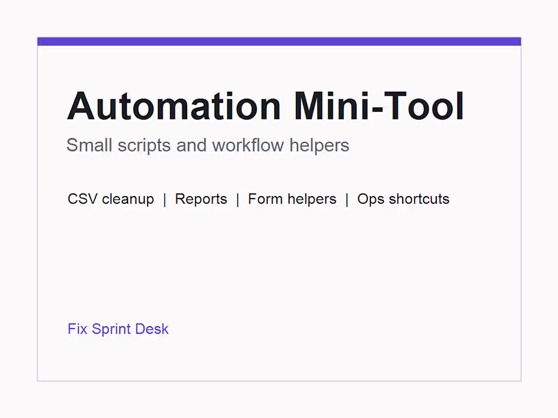 Cover image for Automation Mini-Tool