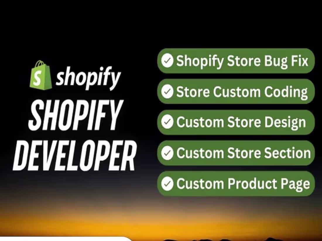 Cover image for I will develop shopify website theme customization do bug fixing