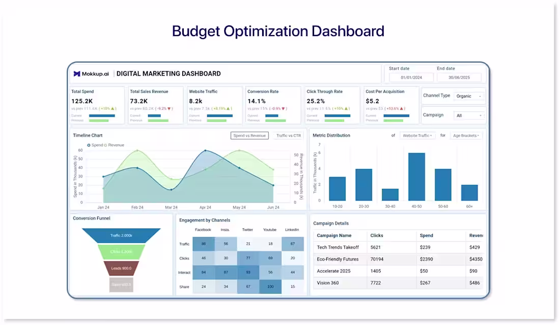Cover image for 📊 Digital Marketing Dashboard &
