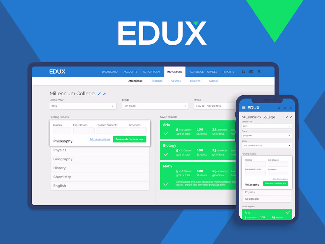 Cover image for EduX Classes Reporting - UX and Interaction Design