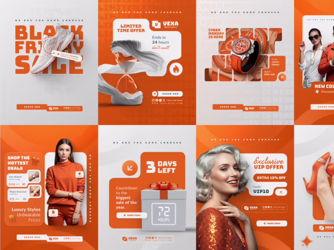 Cover image for Vexa Black Friday Social Media Templates | Soonigaad