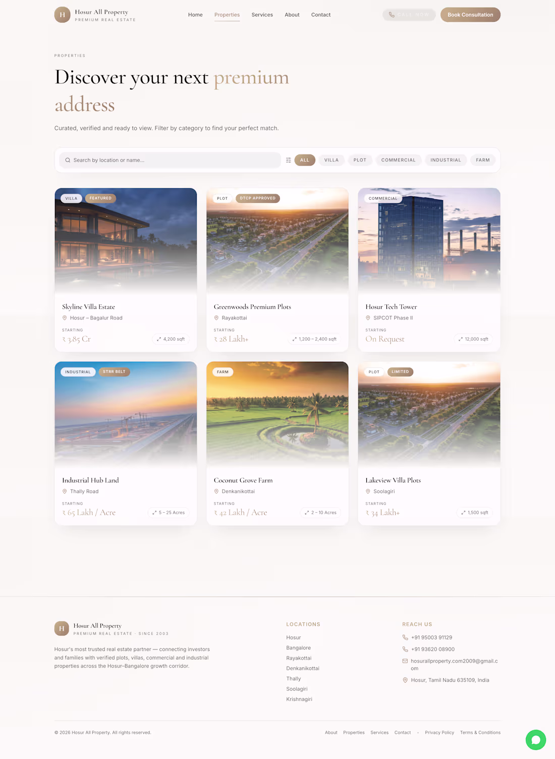 Cover image for Hosur All Property