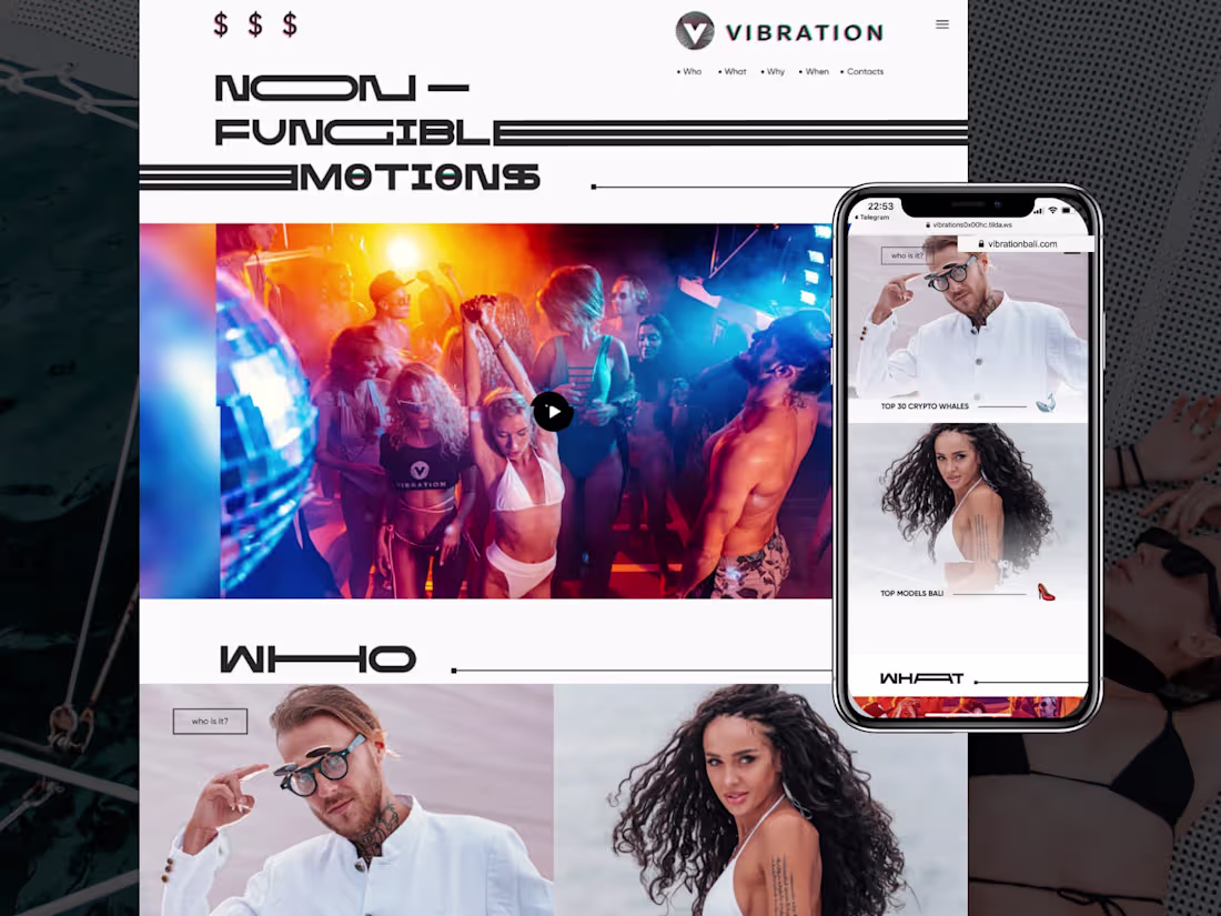 Cover image for VibrationBali | Landing page for yacht crypto party