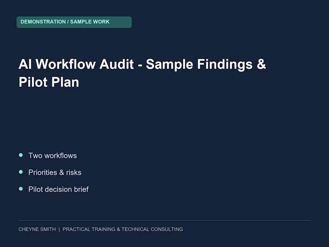 Cover image for AI Workflow Audit - Sample Findings & Pilot Plan
