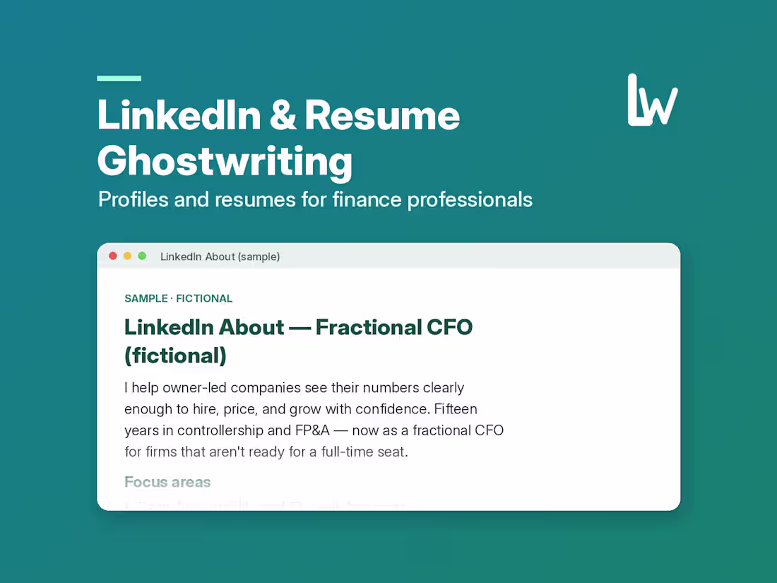 Cover image for LinkedIn Profile, Posts and Resume Ghostwriting