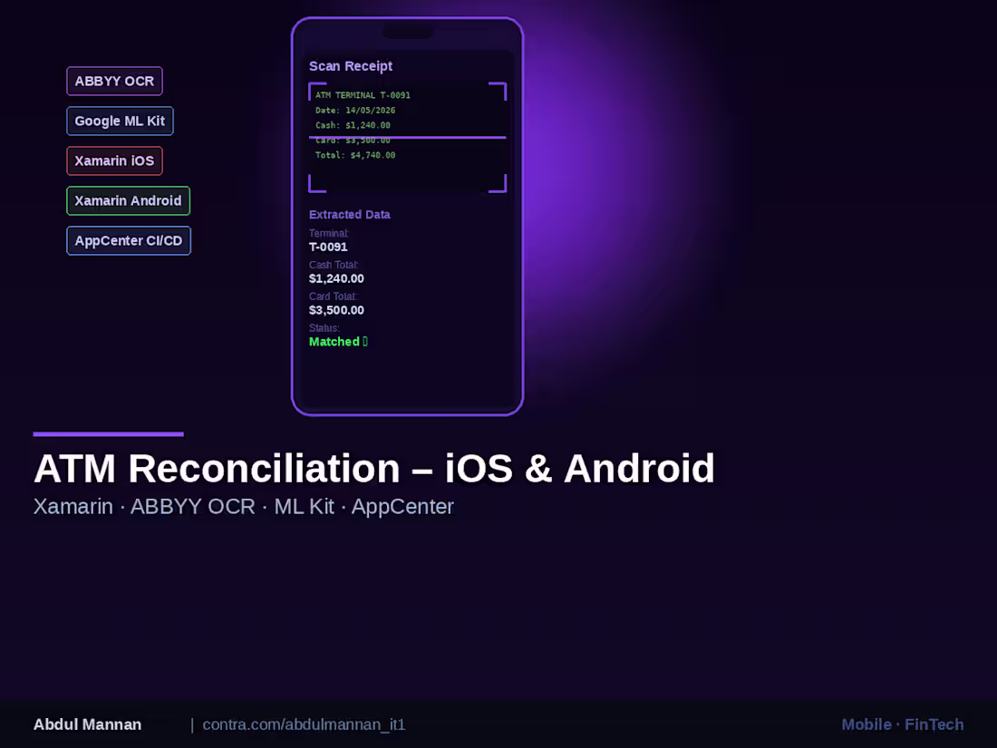 Cover image for ATM Reconciliation – Mobile App (iOS & Android)
