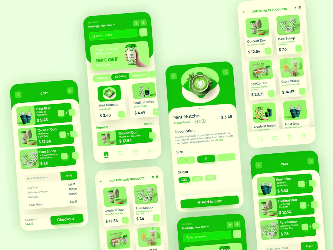 Cover image for Oval Leaf Café App Design