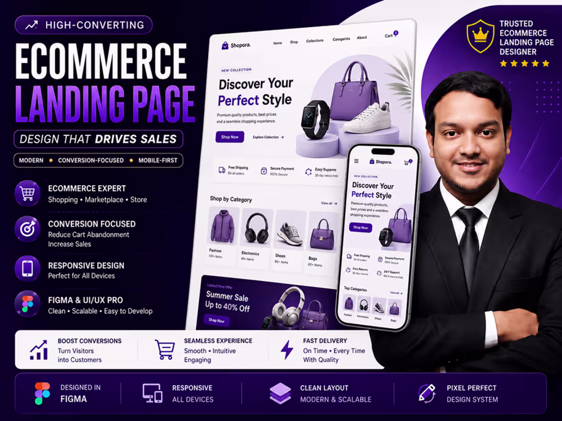 Cover image for Ecommerce Website UI UX Design for High-Converting Shopping