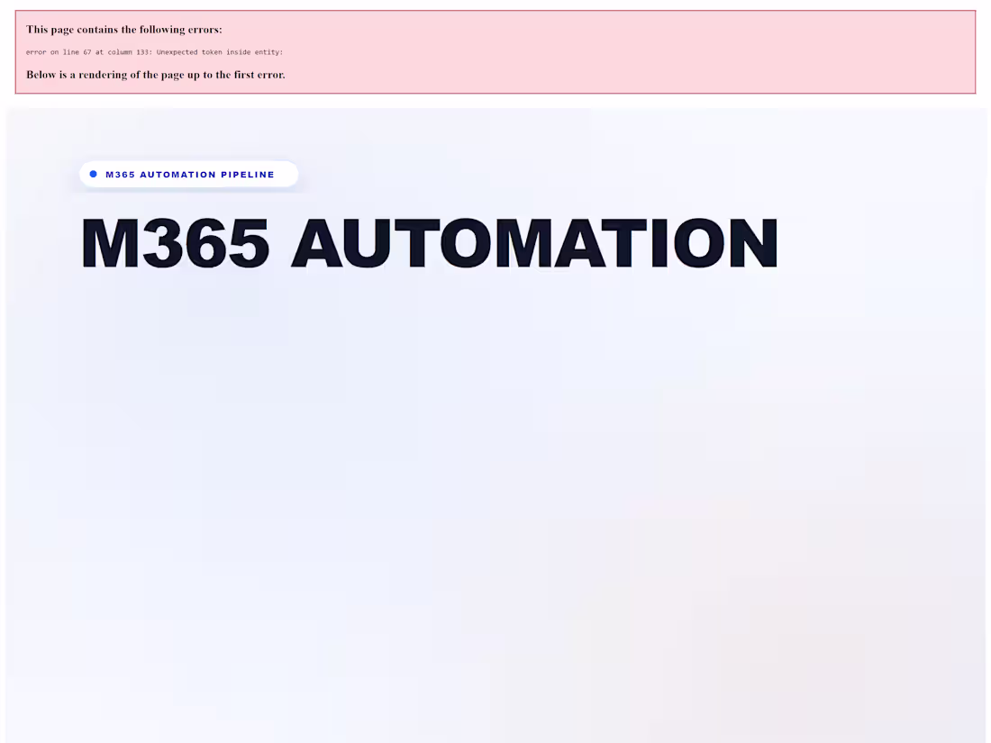 Cover image for Microsoft 365 Operational Automation & Graph Pipeline