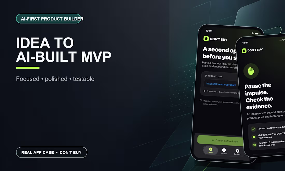 Cover image for AI-built MVP from your product idea