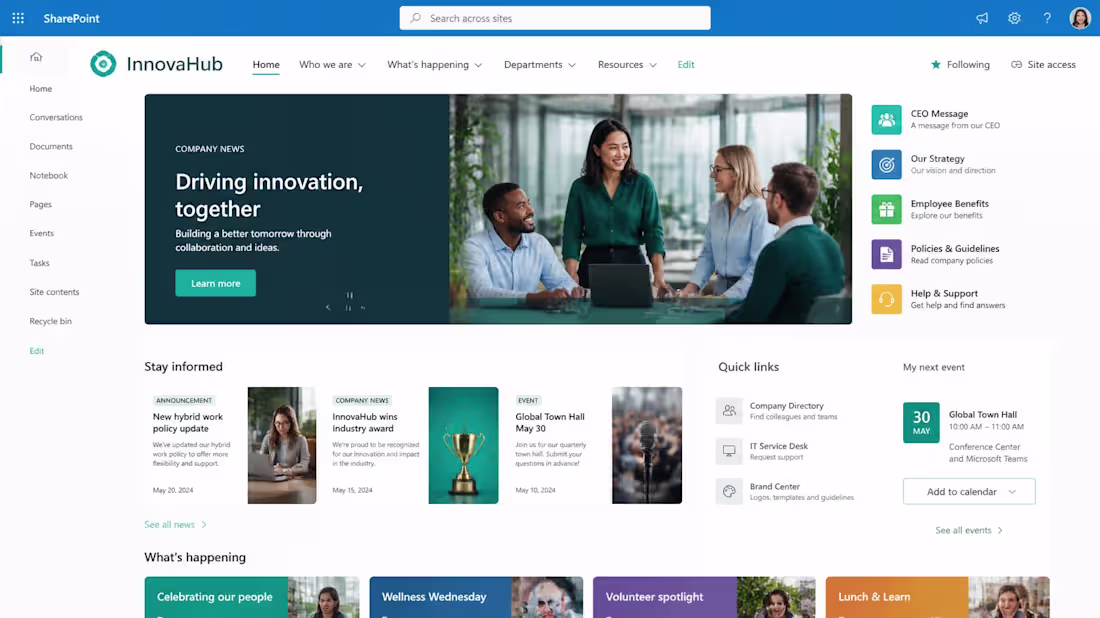 Cover image for SharePoint Intranet – Innovahub