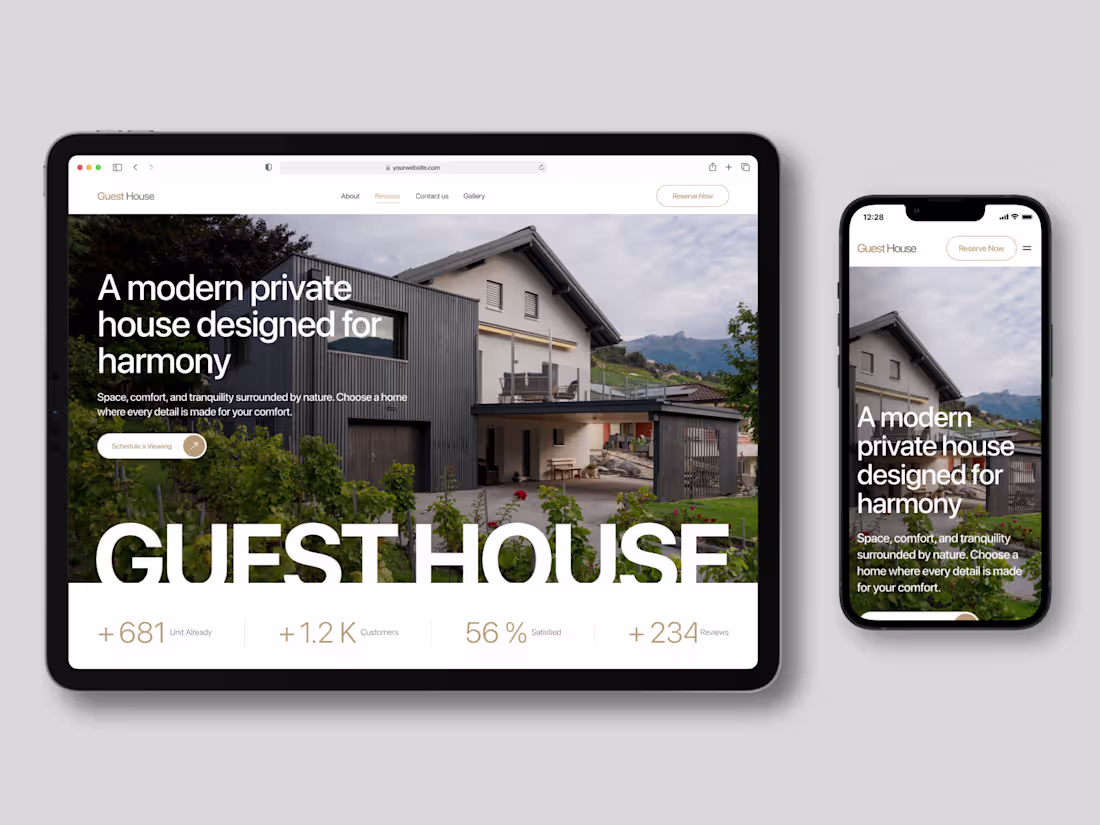 Cover image for Guest House Landing Page Design