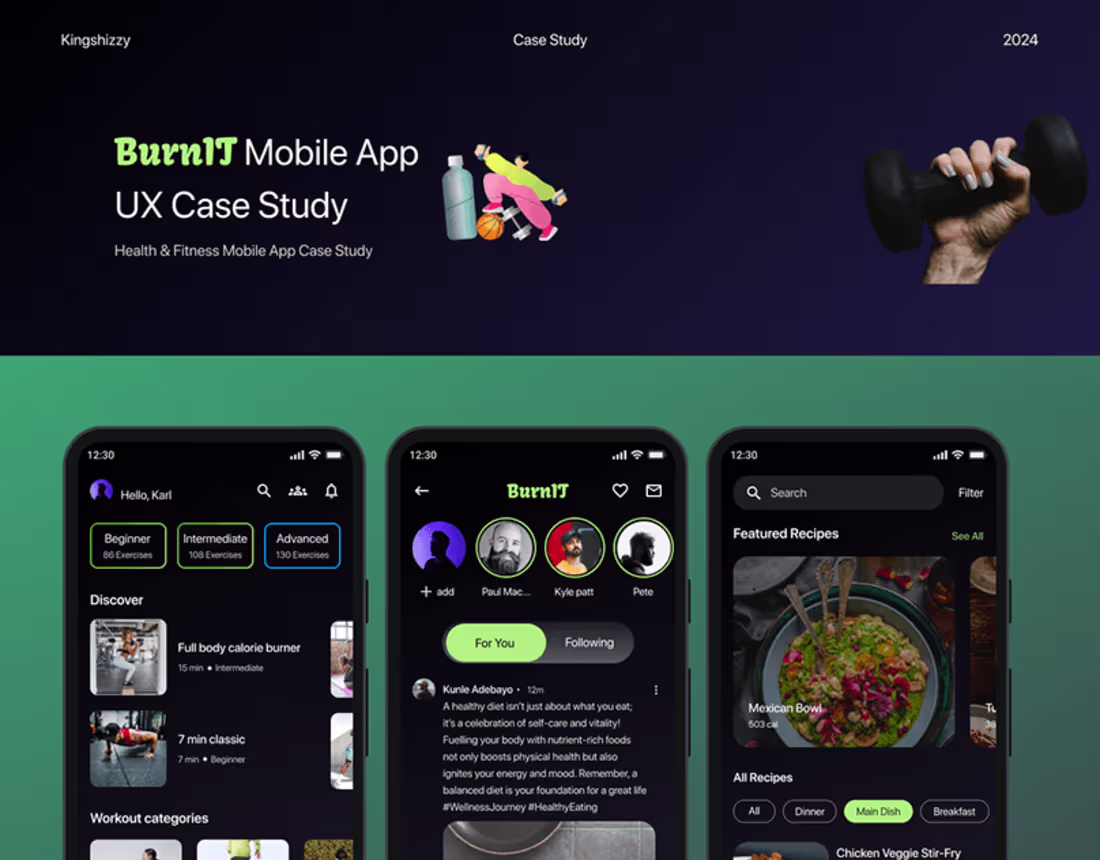 Cover image for Health and Fitness Mobile App case study