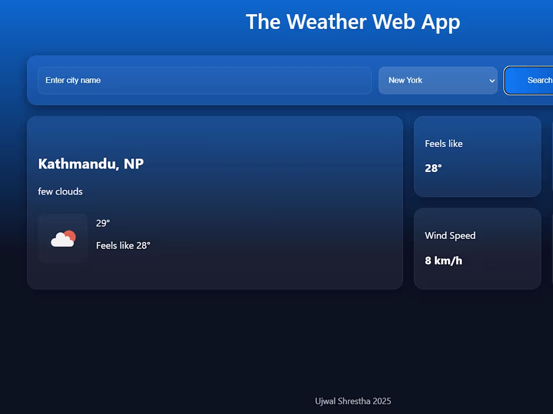 Cover image for Developed a Weather Application using
