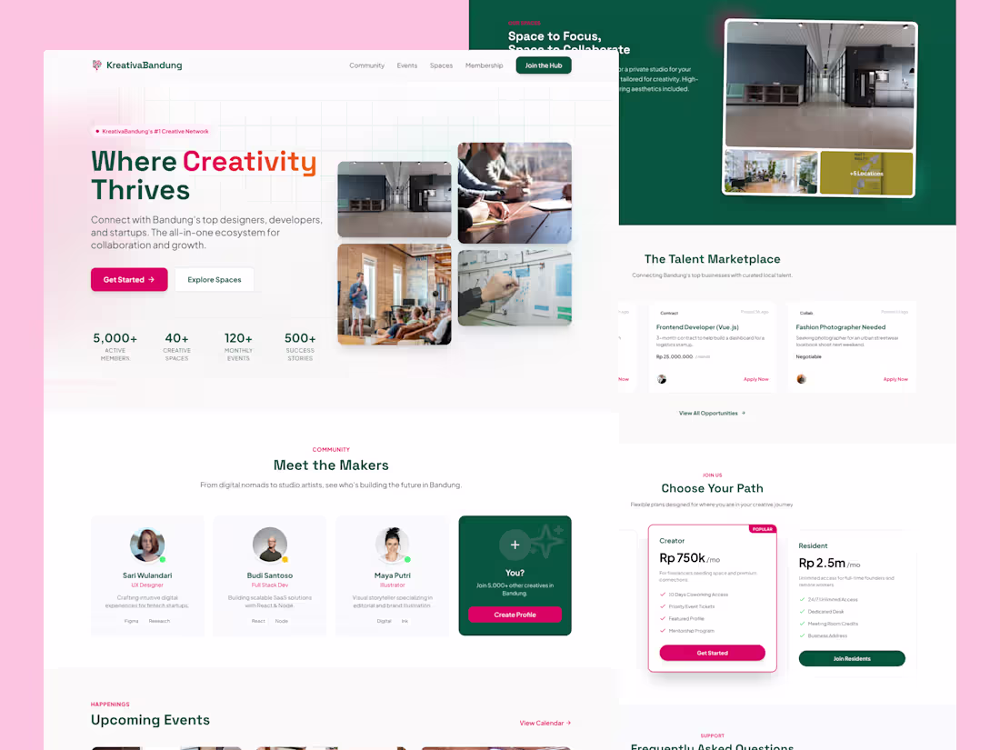 Cover image for Excited to share the landing page design for KreativaBandung...