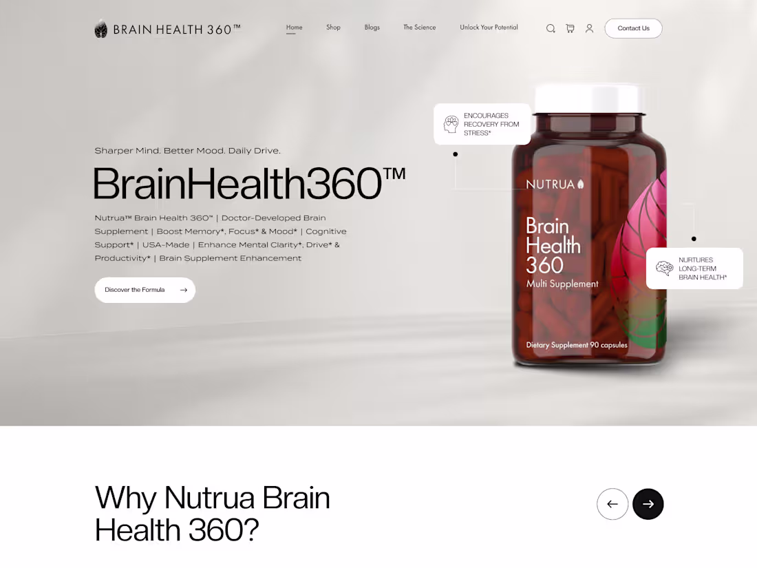 Cover image for Nutra Supplement - Website Design!